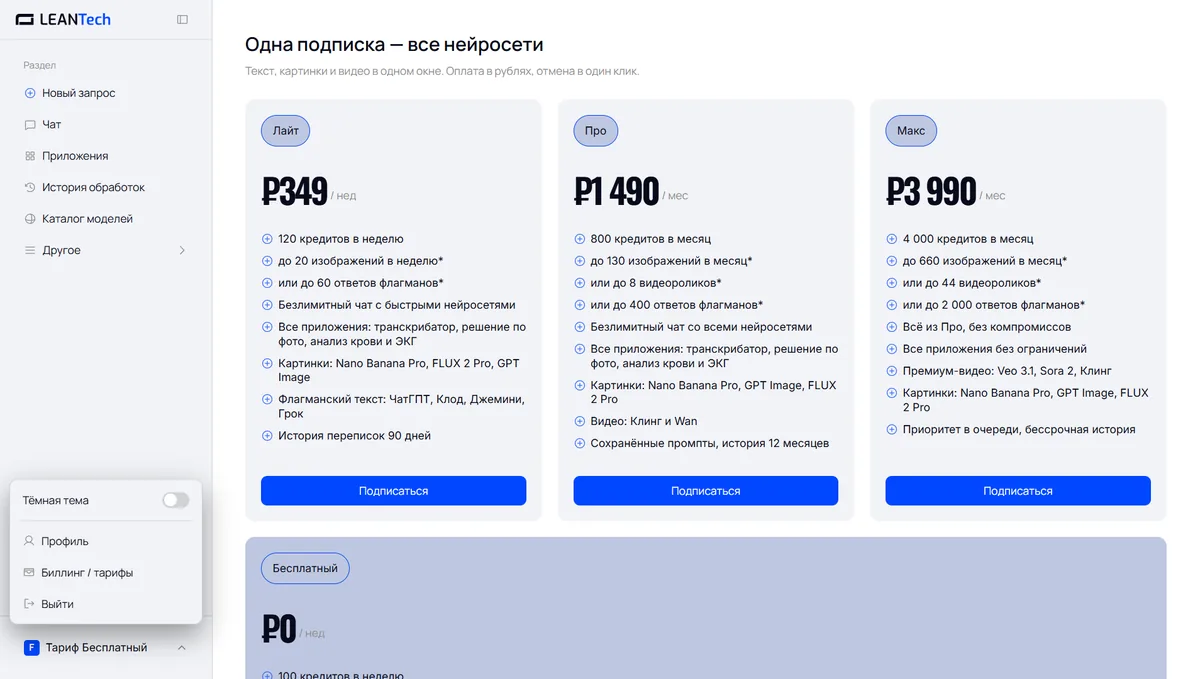 Оплата MyMeet AI картой РФ